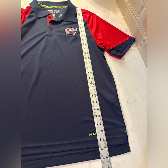 Reebok Center Ice NHL Columbus Blue Jackets Play Dry Polo Shirt Size Medium - Picture 8 of 10